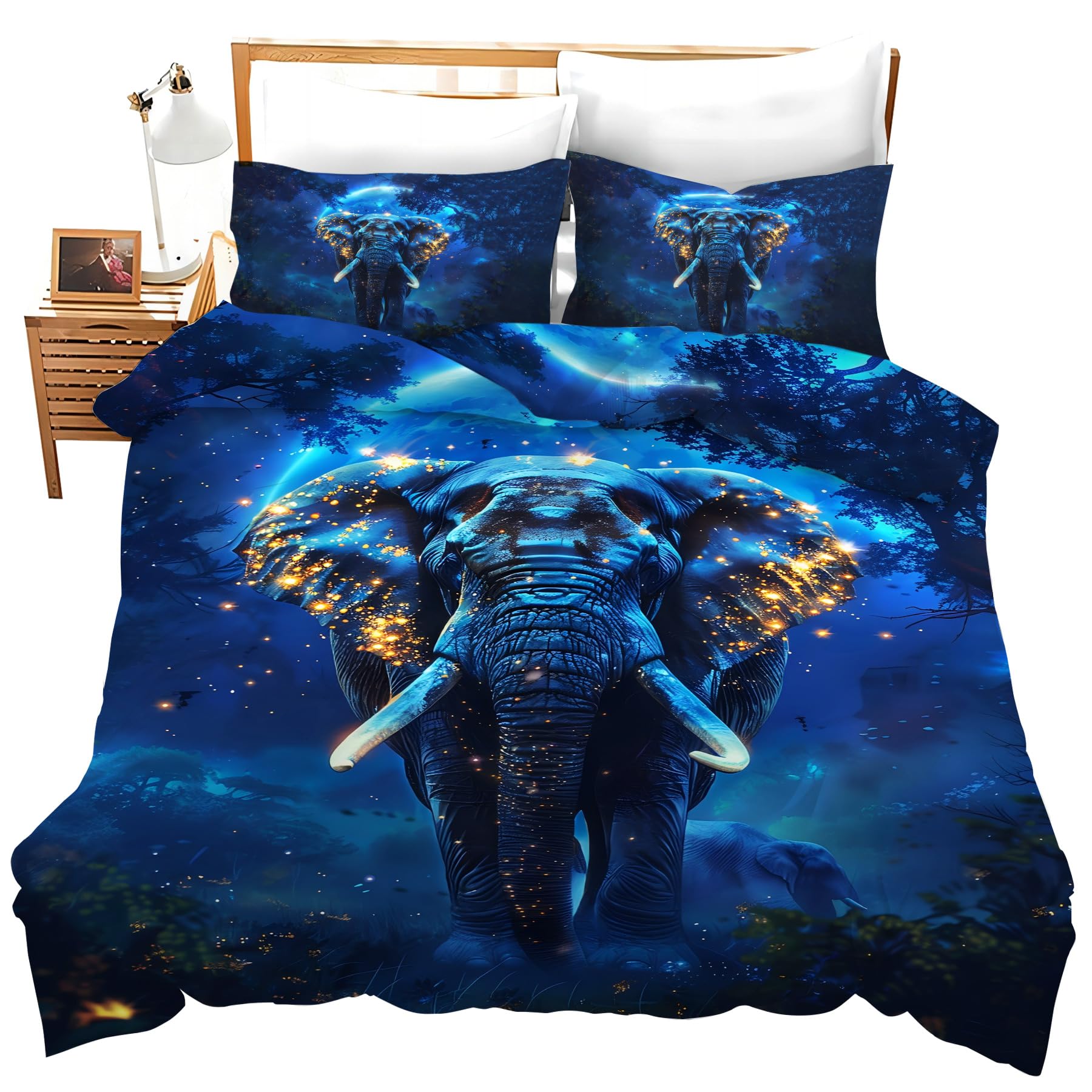 Set de Ropa de Cama de Elefante Juego de Funda de Edredón