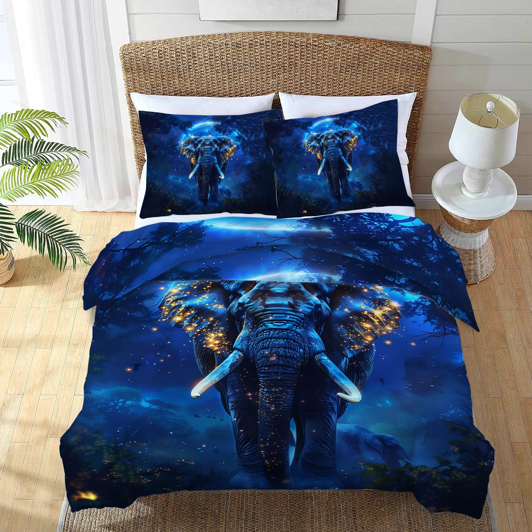 Set de Ropa de Cama de Elefante Juego de Funda de Edredón - Imagen 4