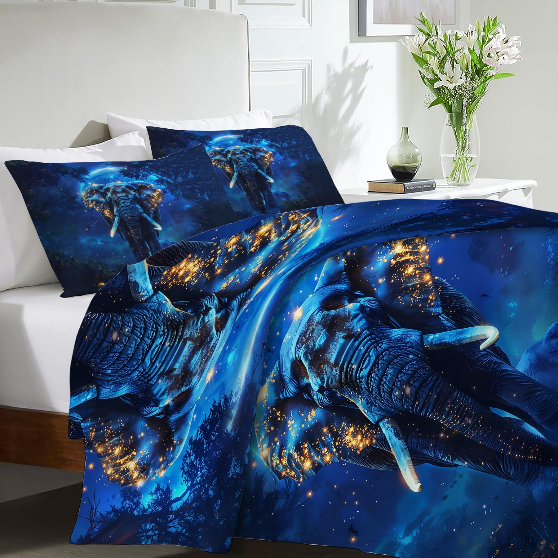 Set de Ropa de Cama de Elefante Juego de Funda de Edredón - Imagen 5