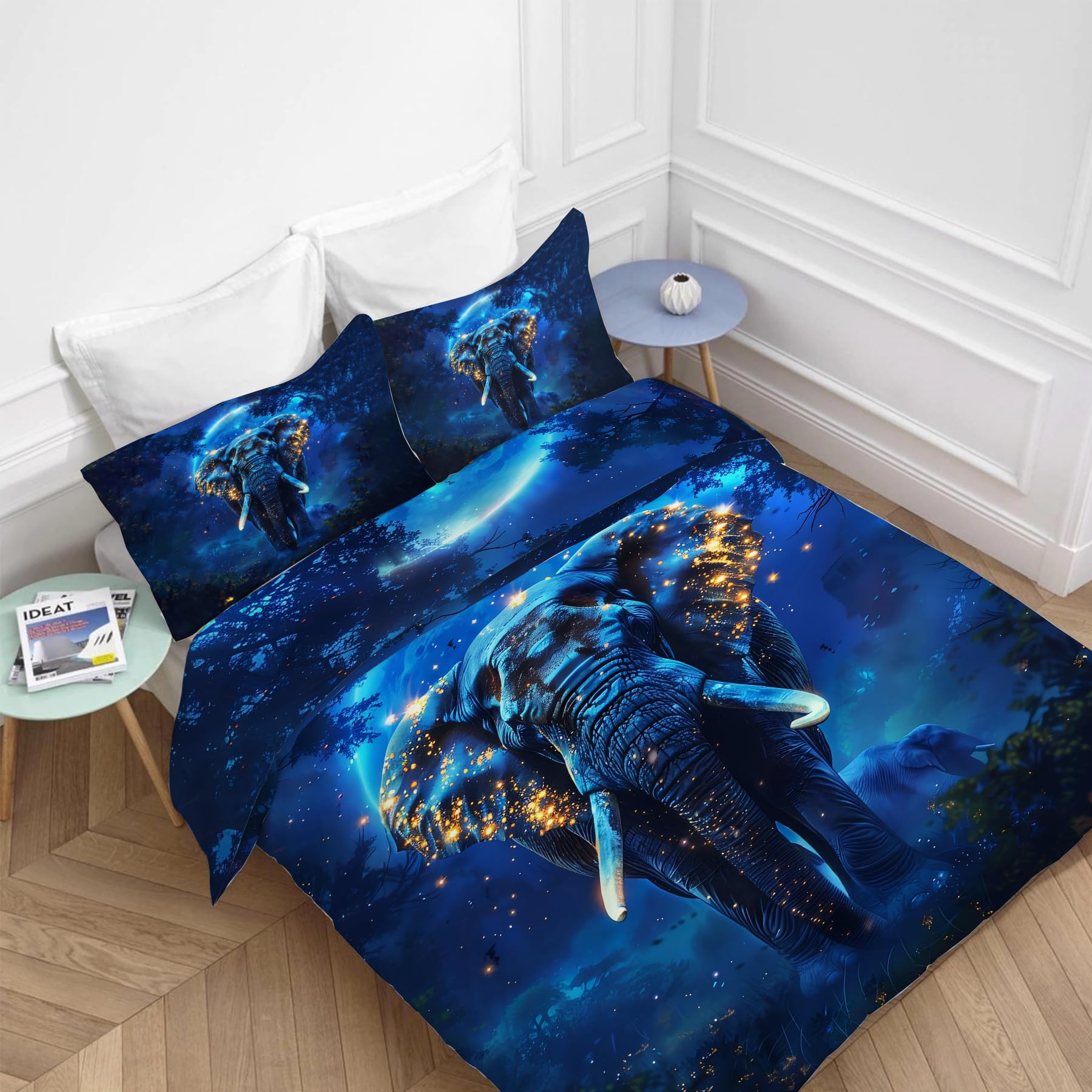 Set de Ropa de Cama de Elefante Juego de Funda de Edredón - Imagen 3