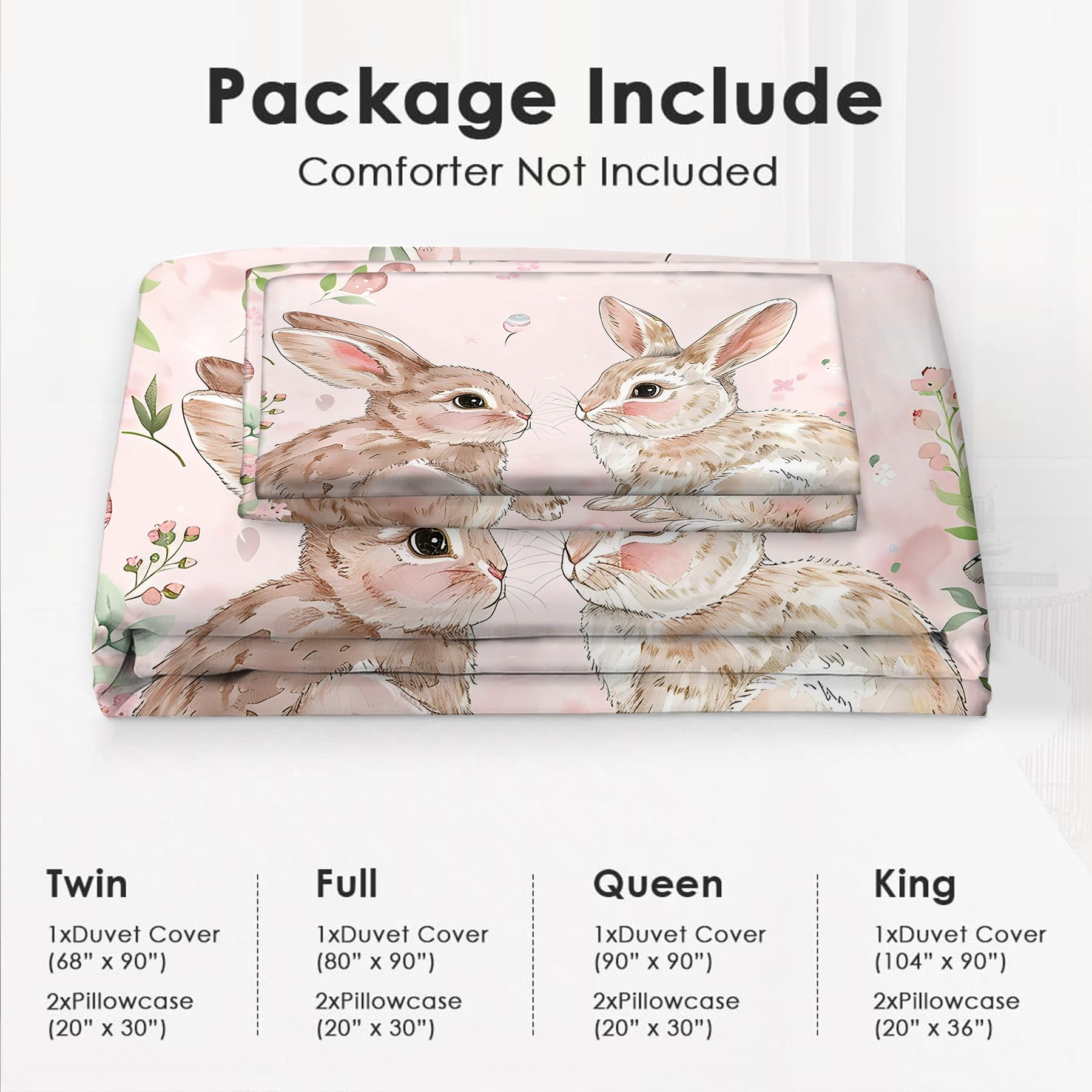 Juego de Ropa de Cama de Conejo Lindo Juego de Edredón - Imagen 7
