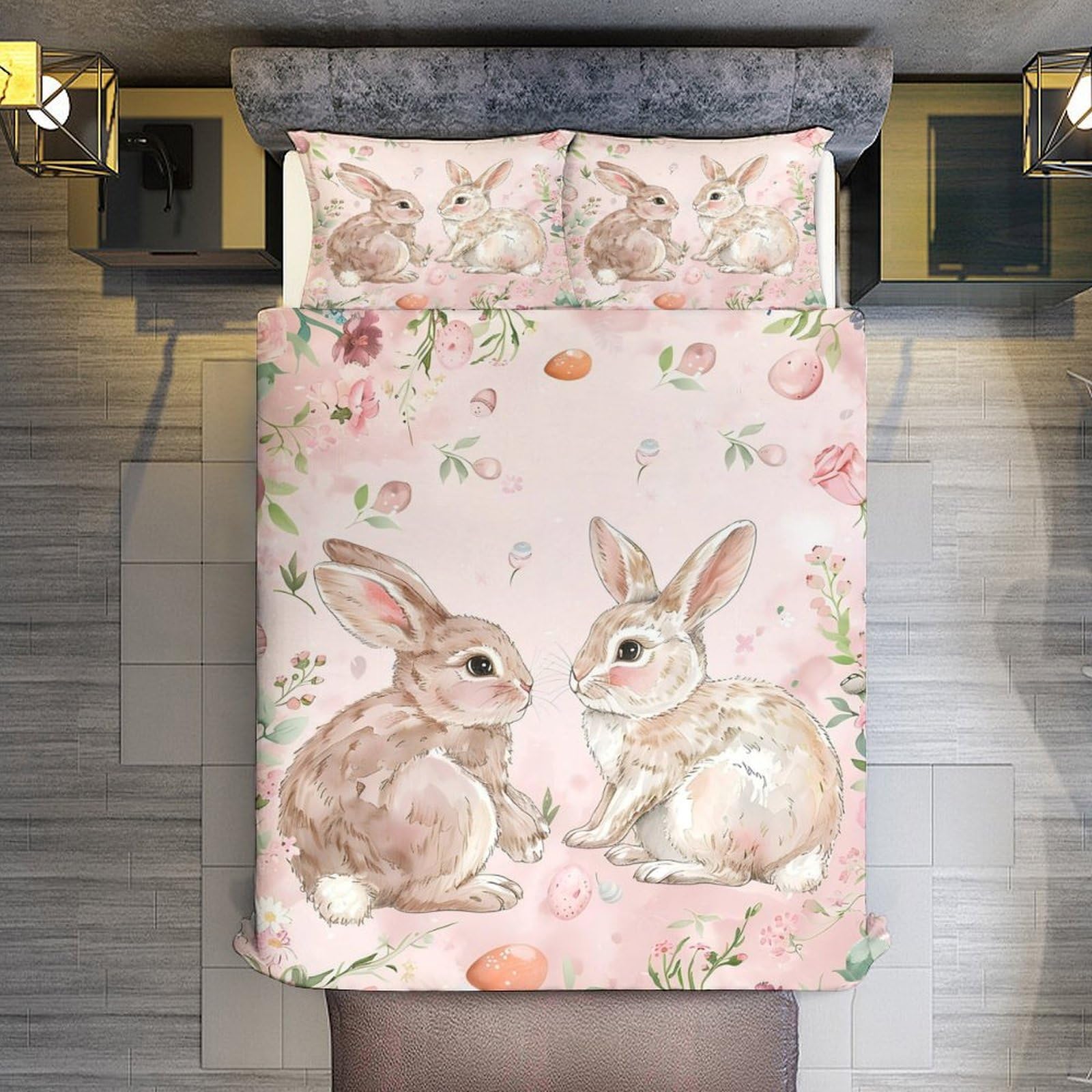 Juego de Ropa de Cama de Conejo Lindo Juego de Edredón - Imagen 9