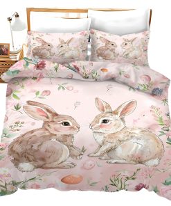 Juego de Ropa de Cama de Conejo Lindo Juego de Edredón