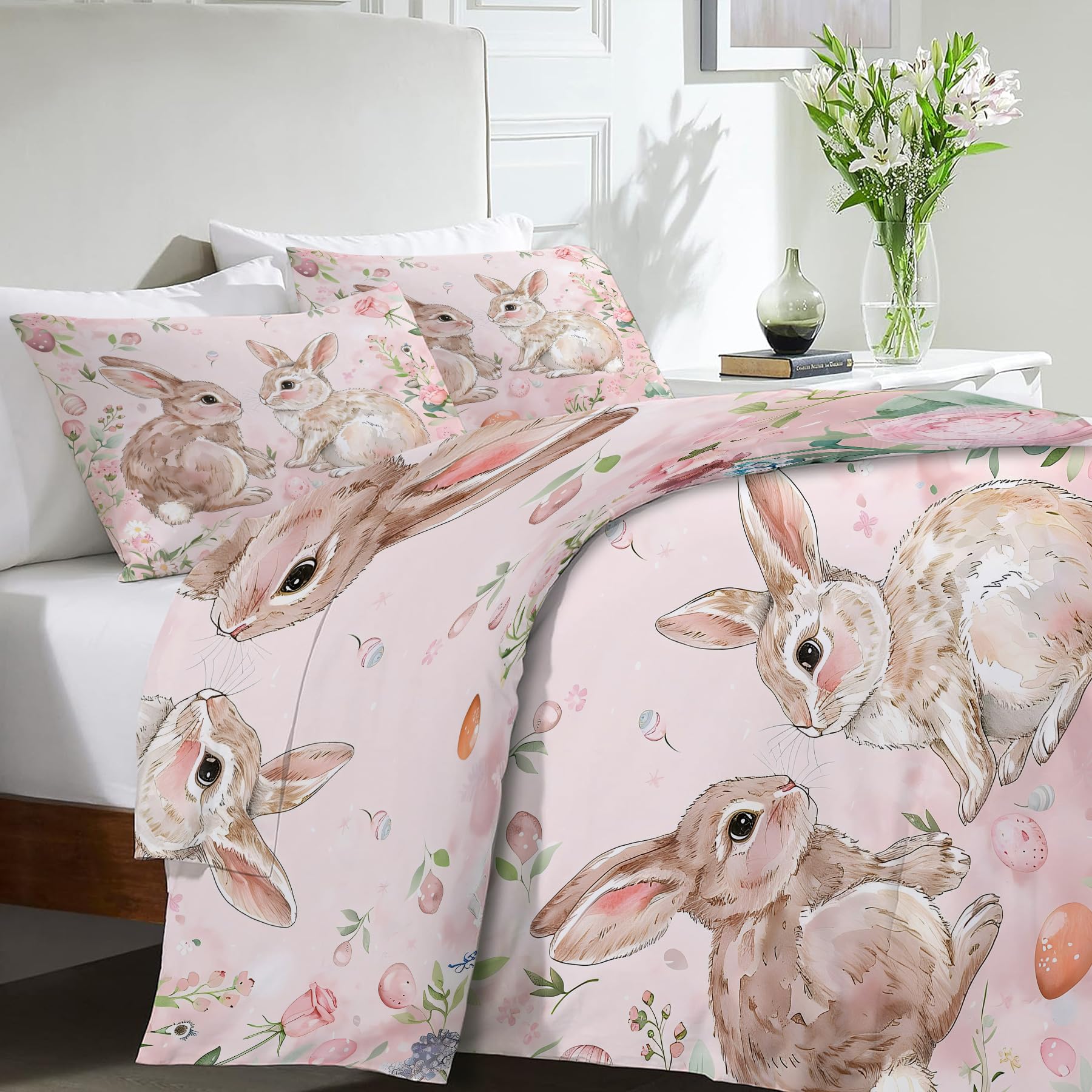 Juego de Ropa de Cama de Conejo Lindo Juego de Edredón - Imagen 5