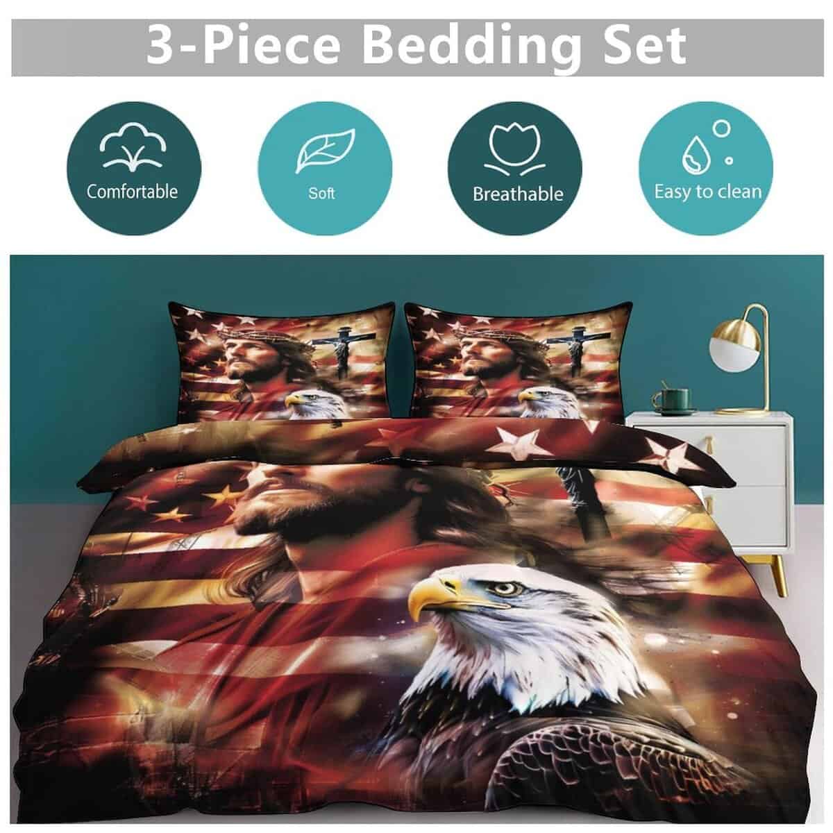 Juego de Ropa de Cama Jesus Eagle Decoración Cristiana - Imagen 8