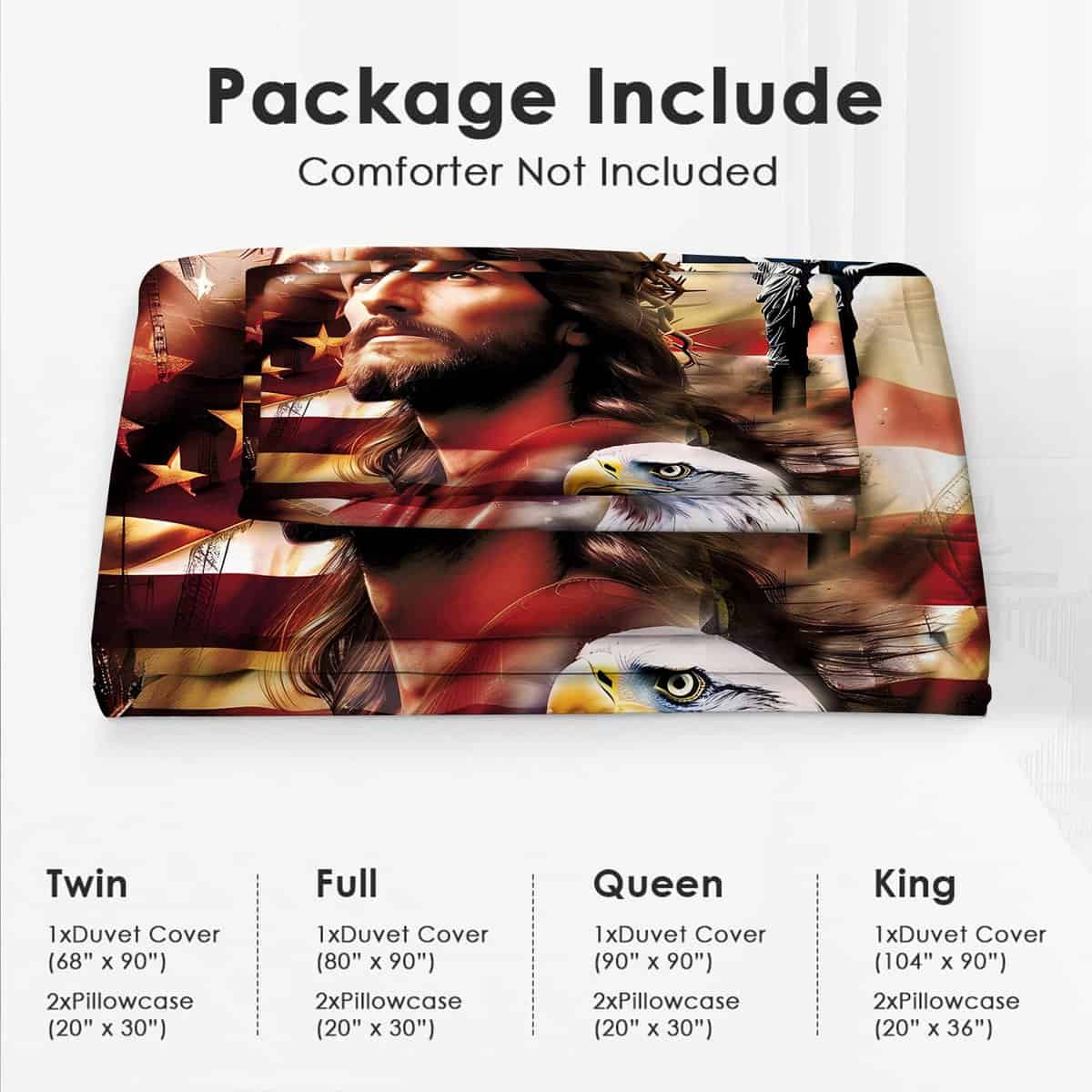 Juego de Ropa de Cama Jesus Eagle Decoración Cristiana - Imagen 7