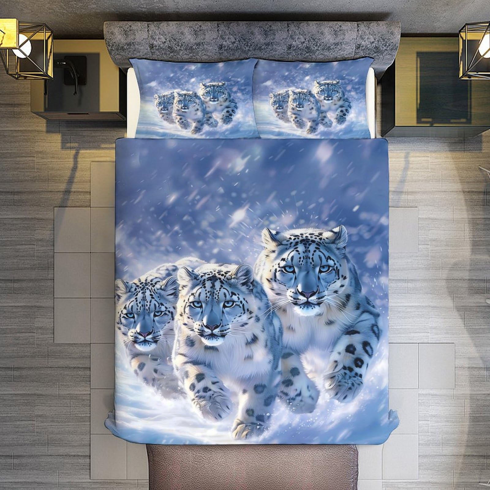 Juego de Ropa de Cama SweetFox Snow Leopard Juego de Funda - Imagen 8