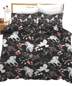 Juego de Cama de Caballos Negro y Blanco - Funda nórdica