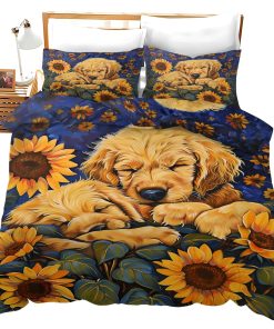 Conjunto de Ropa de Cama Golden Retriever Juego de Funda de