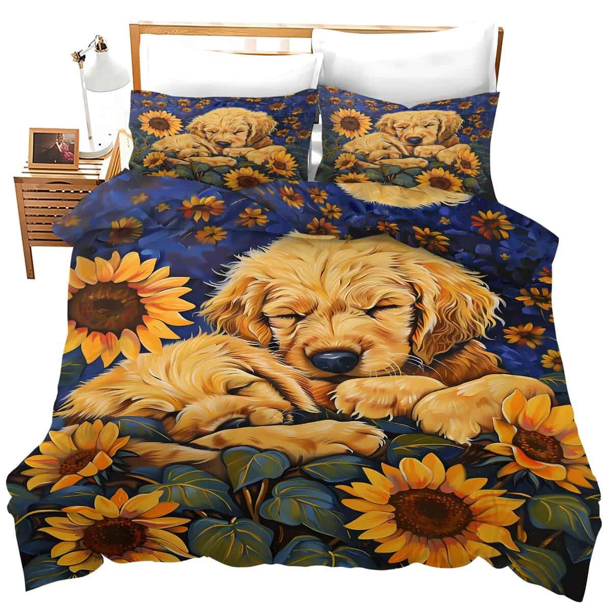 Juego de Ropa de Cama Golden Retriever Decoración de Perros