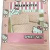 Juego de sábanas de algodón Hello Kitty (Rosa - con