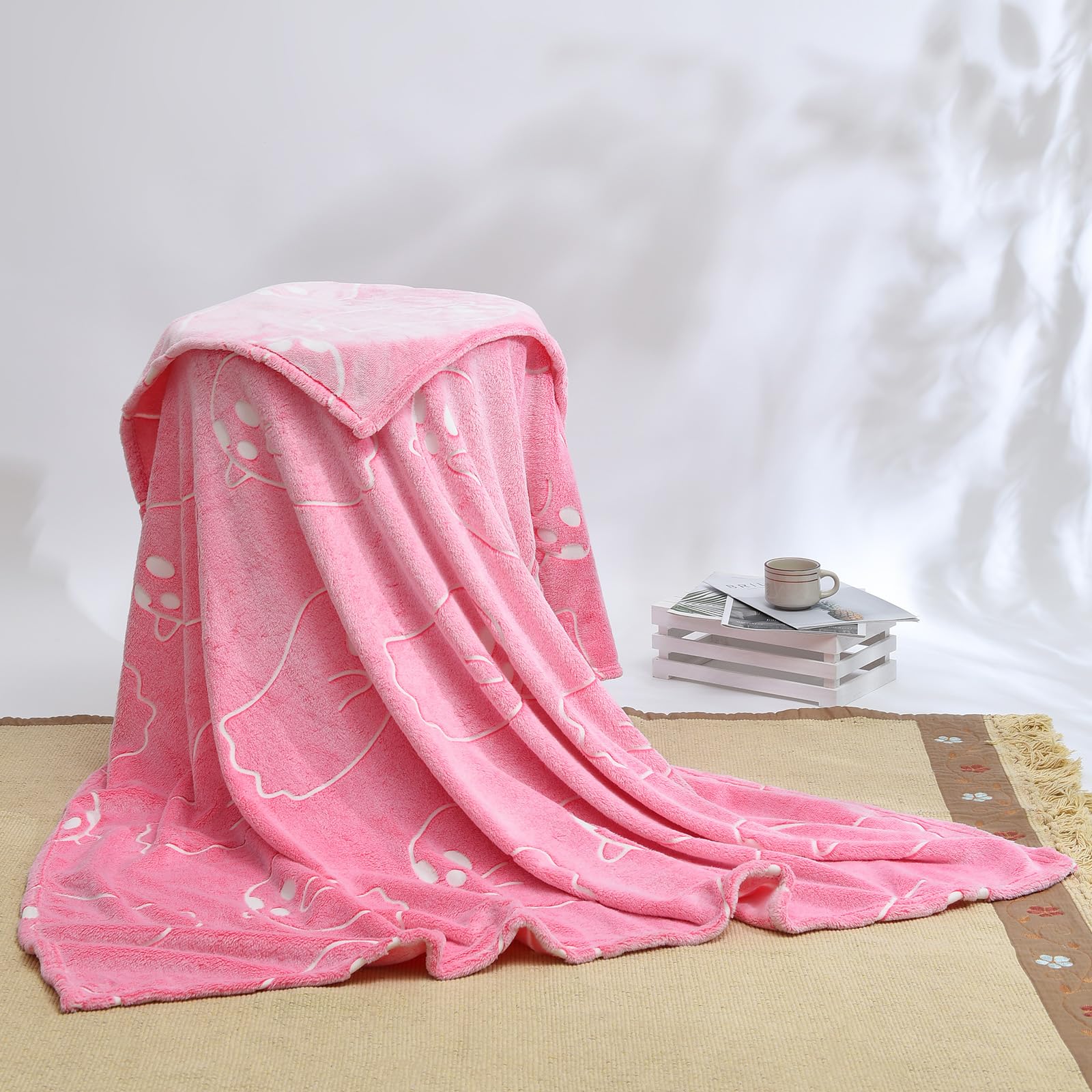 Manta Glow in The Dark para Niños Halloween Fantasma Rosa - Imagen 9