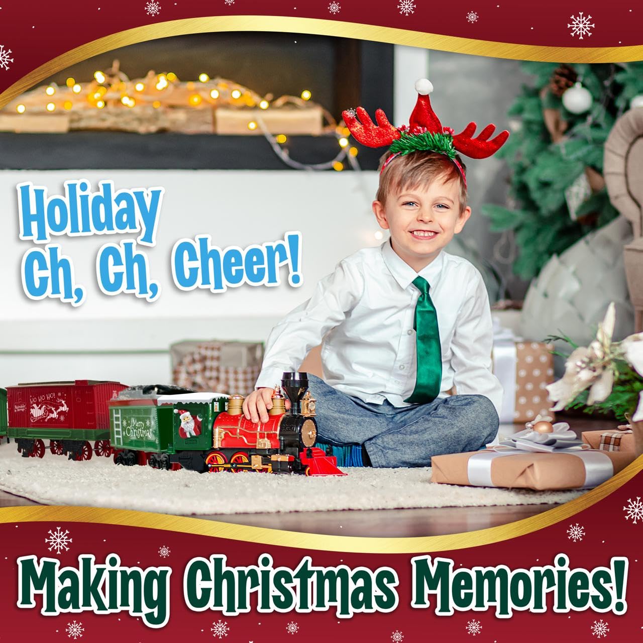 Set de Tren Navideño para debajo del Árbol con Luces, - Imagen 6