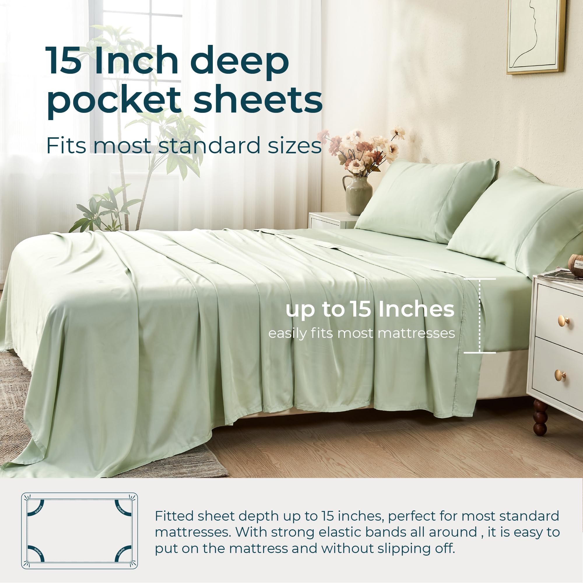 Juego de sábanas tamaño Twin XL de 3 piezas GOKOTTA, 100% - Imagen 4