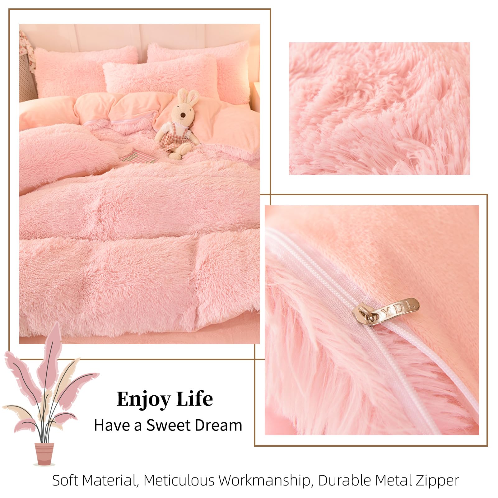 Rvciby Juego de Funda Nórdica Peluda de Tamaño Twin, Juego - Imagen 6