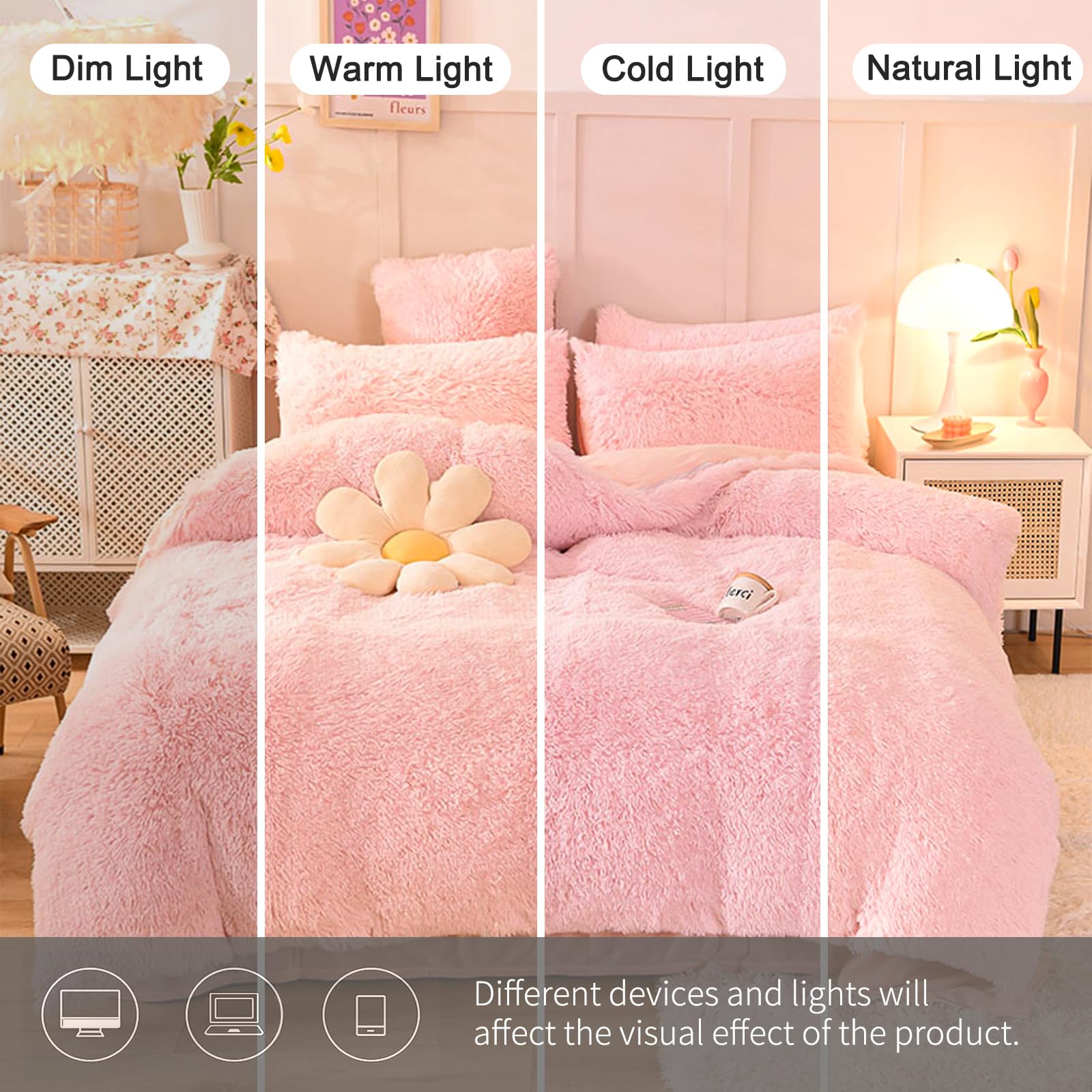 Rvciby Juego de Funda Nórdica Peluda de Tamaño Twin, Juego - Imagen 8