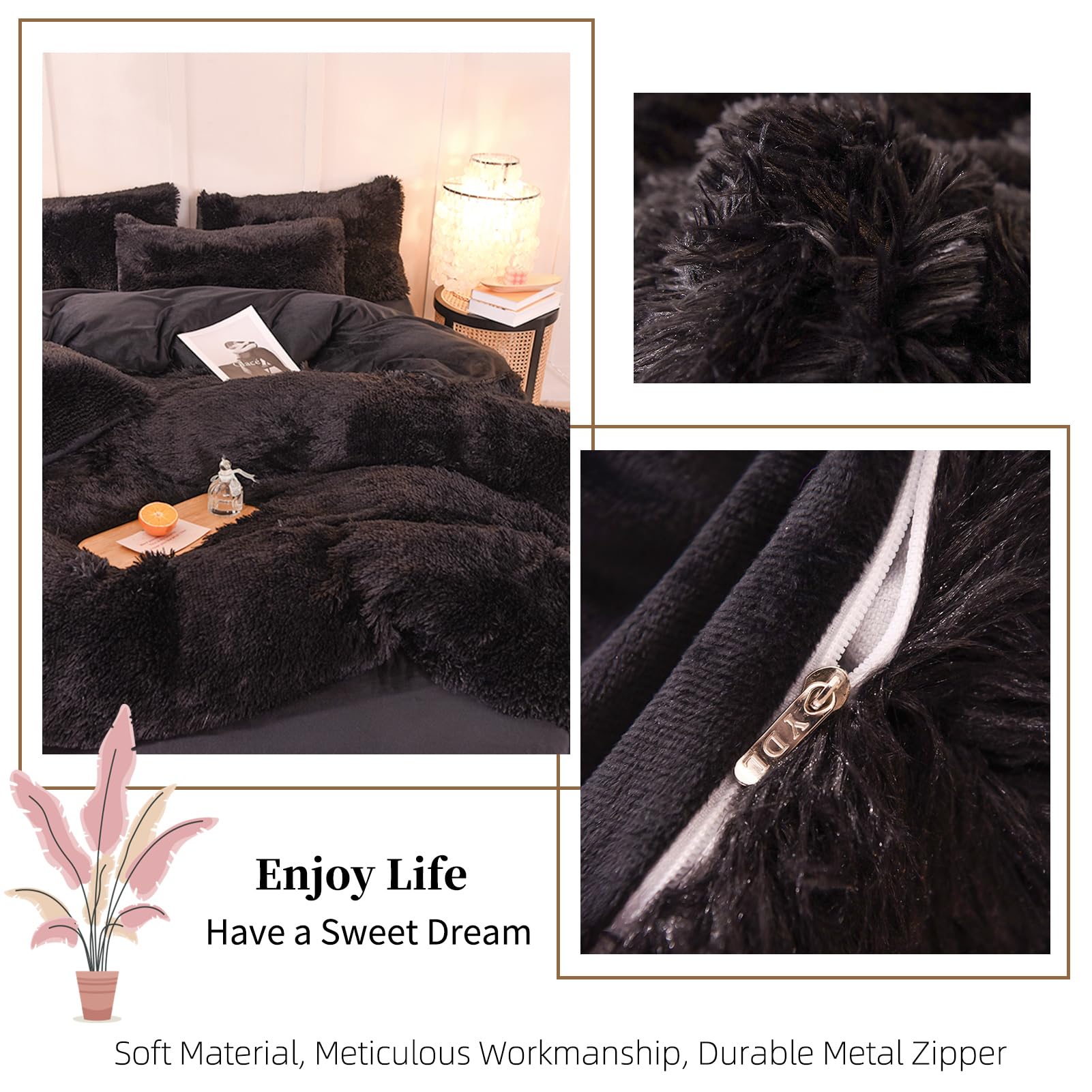 Rvciby Funda de Edredón de Felpa Esponjosa Tamaño Completo, - Imagen 6