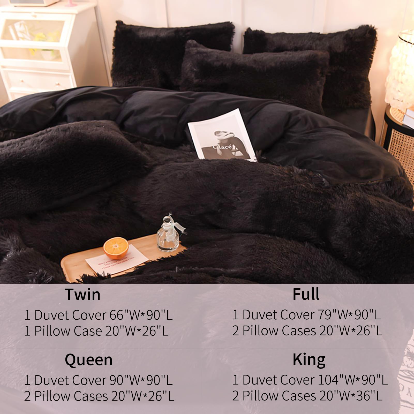 Rvciby Funda de Edredón de Felpa Esponjosa Tamaño Completo, - Imagen 5