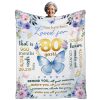 Manta de cumpleaños de mariposa para mujeres - Regalo de 80