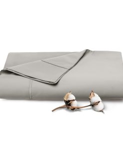 Sábana Plana de Algodón Puro 100% Full Gris Ceniza (1 PC),