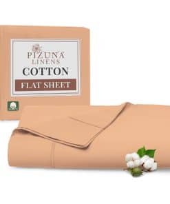 Sábana Plana Pizuna de 100% Algodón para Cama Queen color