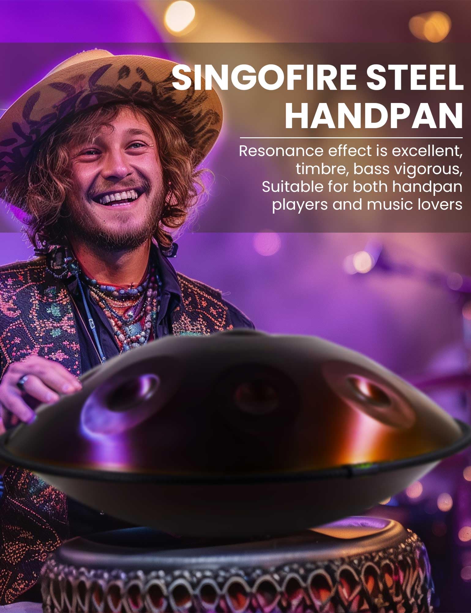 Handpan Drum SINGOFIRE de 18 pulgadas, 9 notas Handpan - Imagen 4