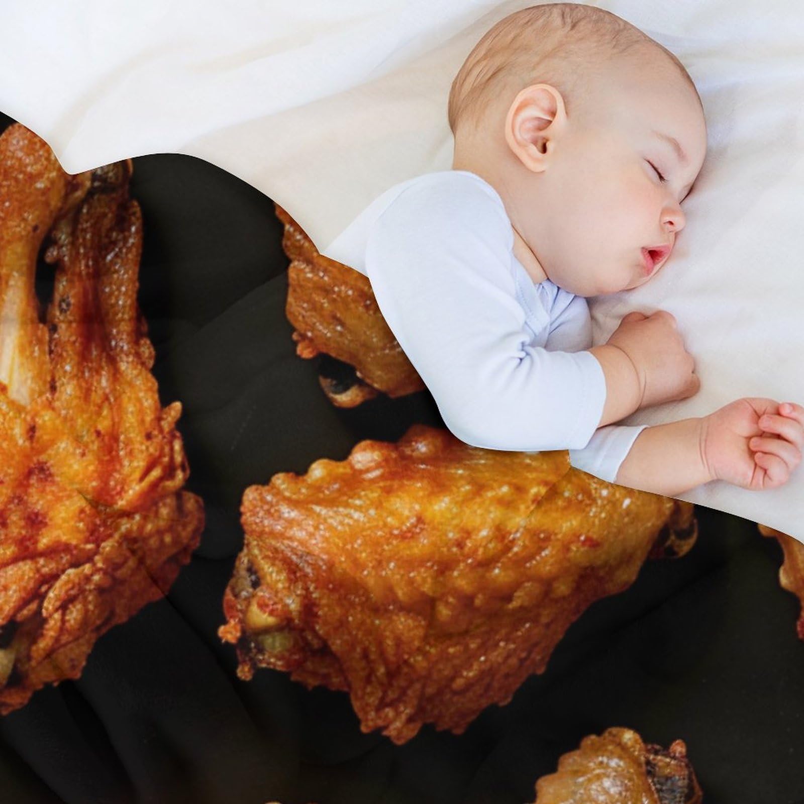 Manta de Cama de Pollo Frito Tradicional HDESDIS, Suave - Imagen 8