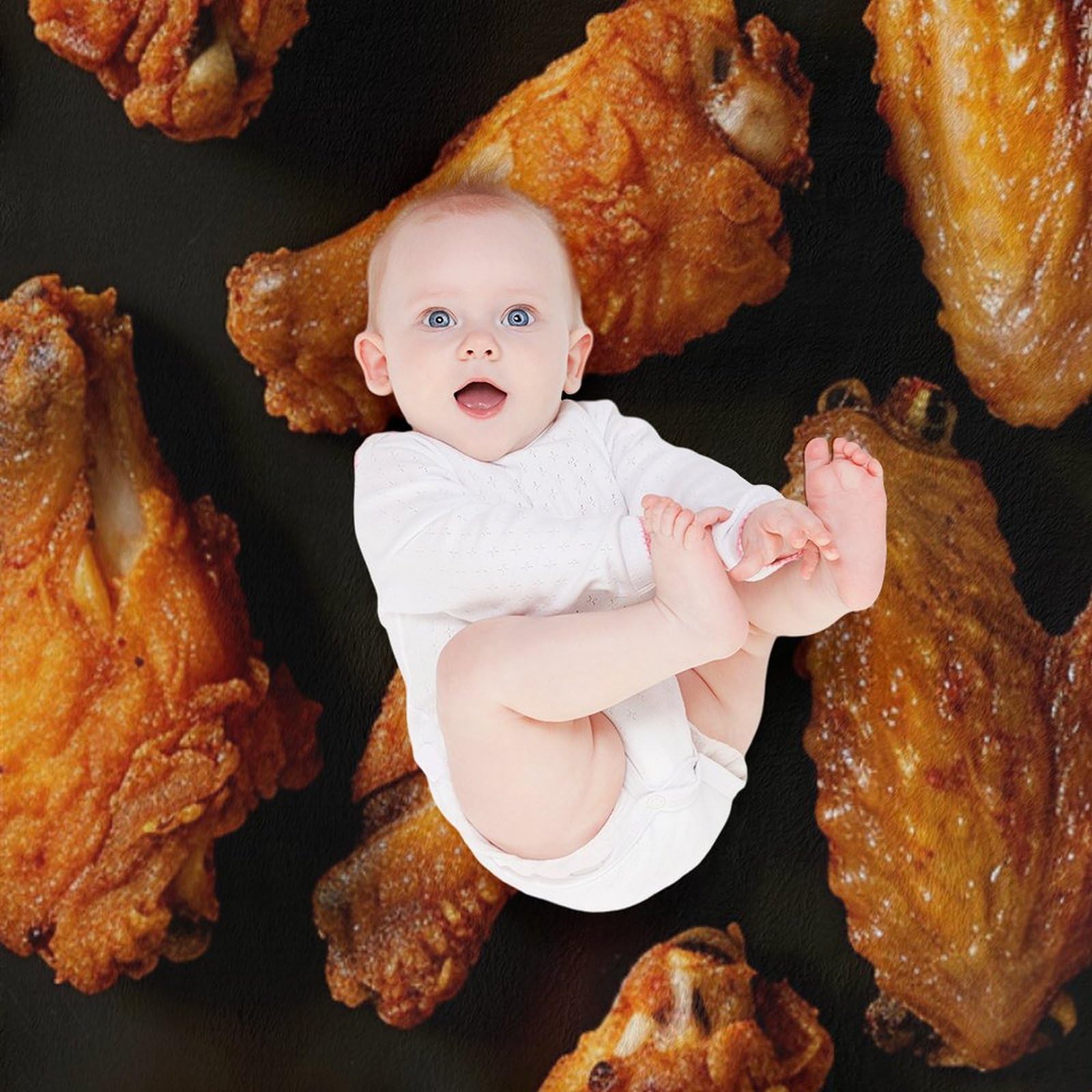Manta de Cama de Pollo Frito Tradicional HDESDIS, Suave - Imagen 9