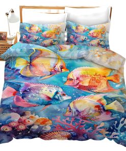 Set de Ropa de Cama de Peces Juego de Confort de Peces