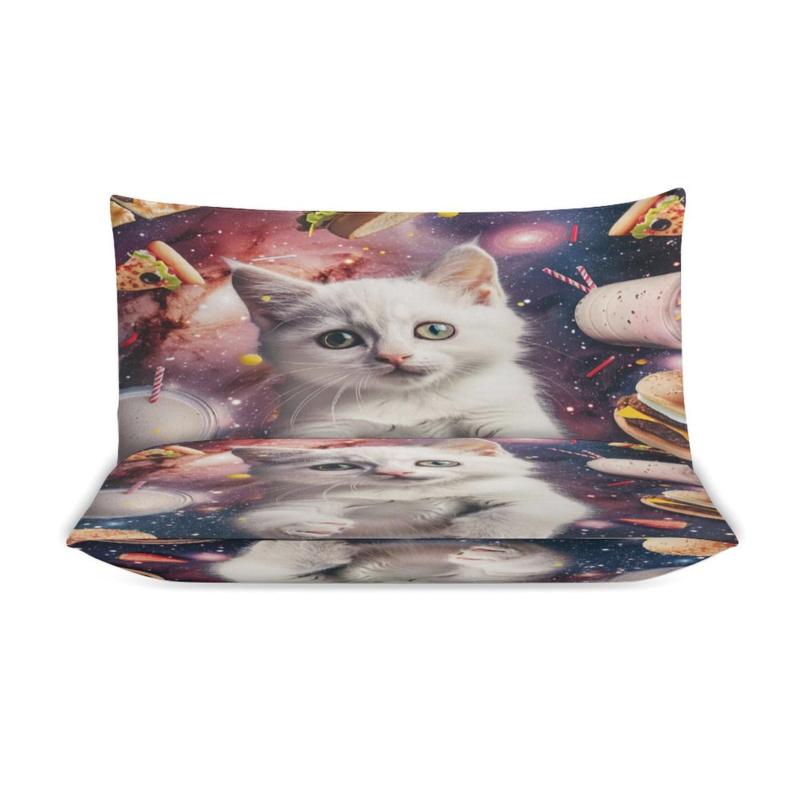 Set de Ropa de Cama Divertido con Estampado de Gatos en el - Imagen 4