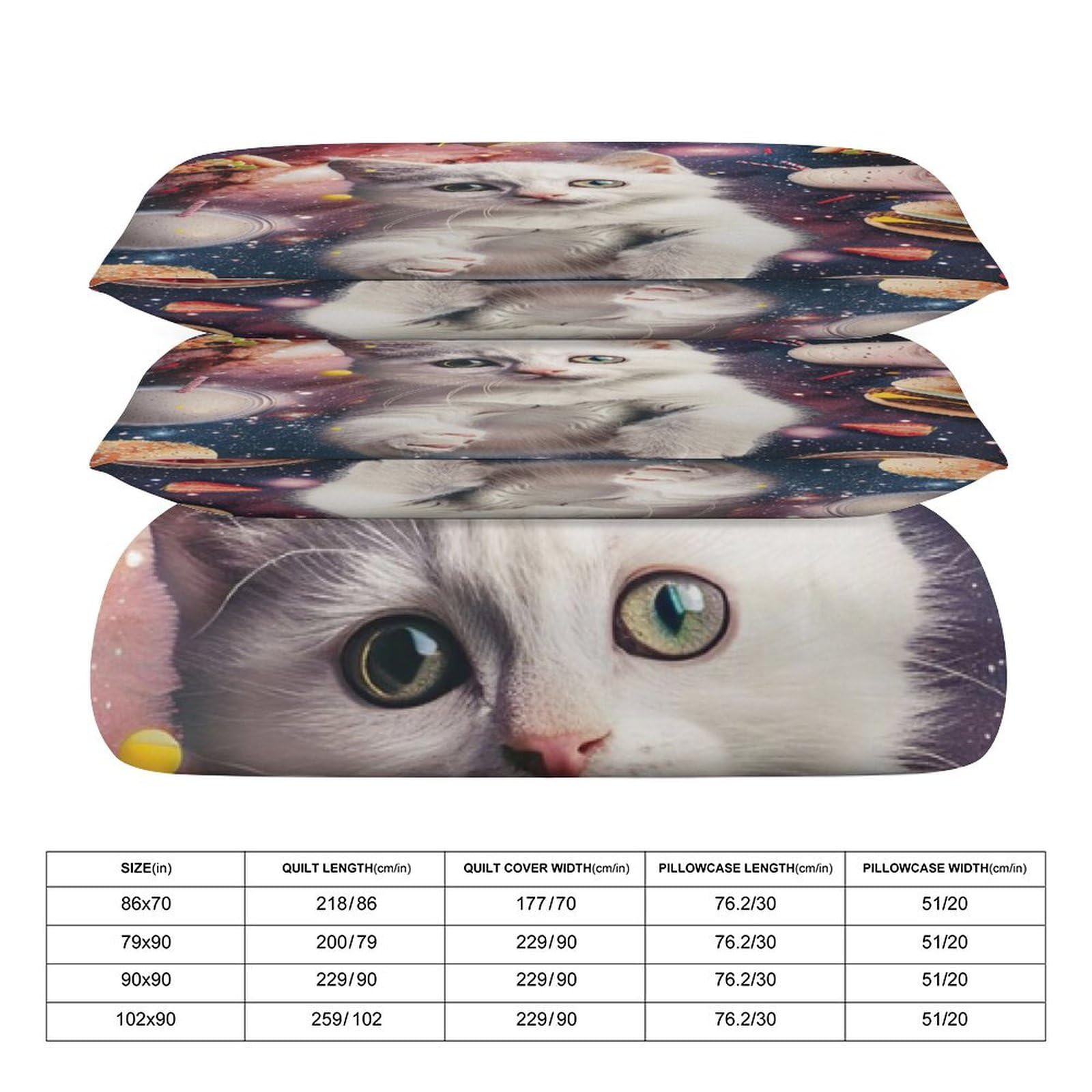 Set de Ropa de Cama Divertido con Estampado de Gatos en el - Imagen 3