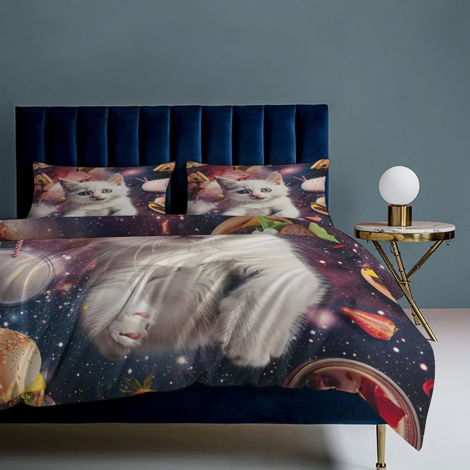 Set de Ropa de Cama Divertido con Estampado de Gatos en el - Imagen 9