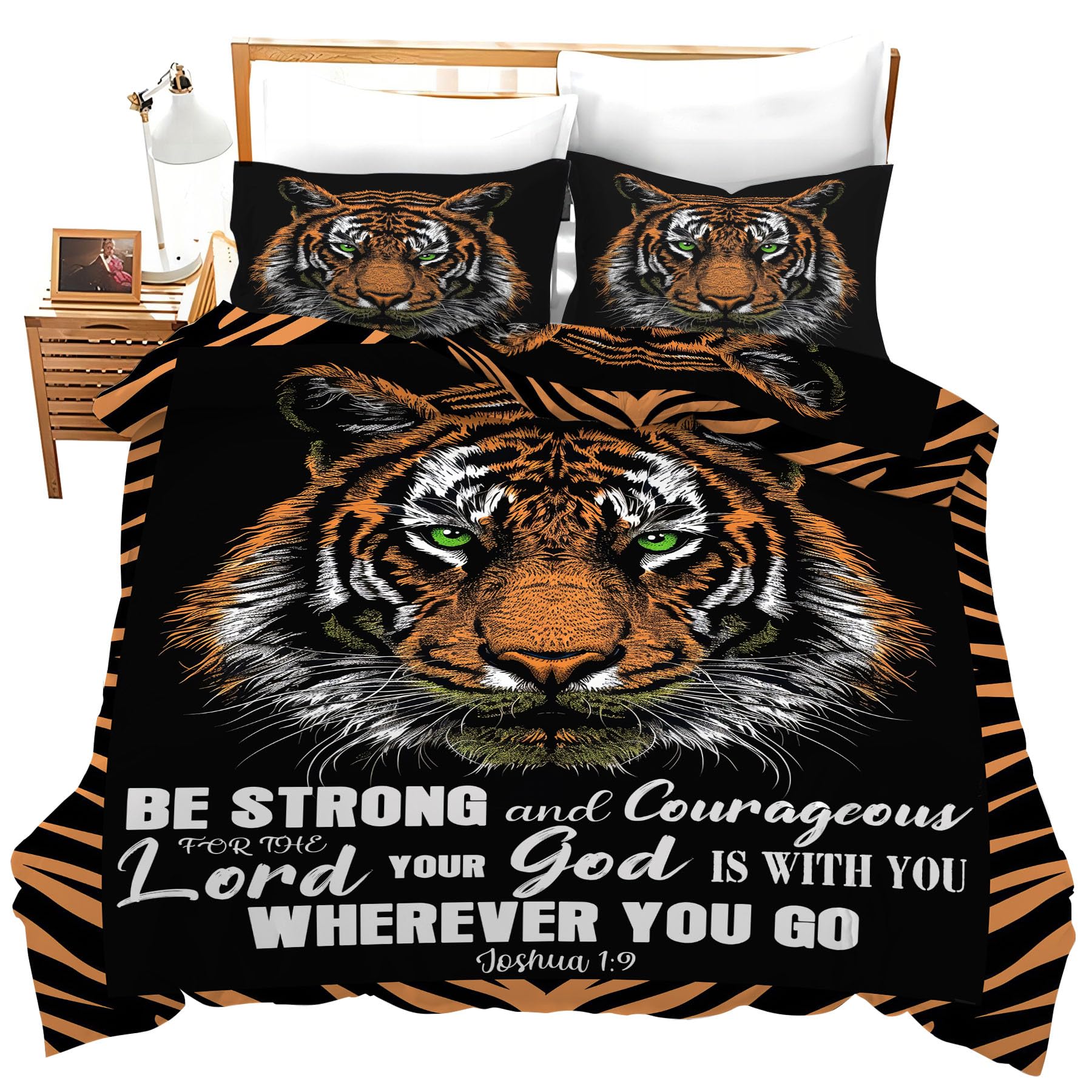 Set de Ropa de Cama Tiger Texture Christian Scripture Bible