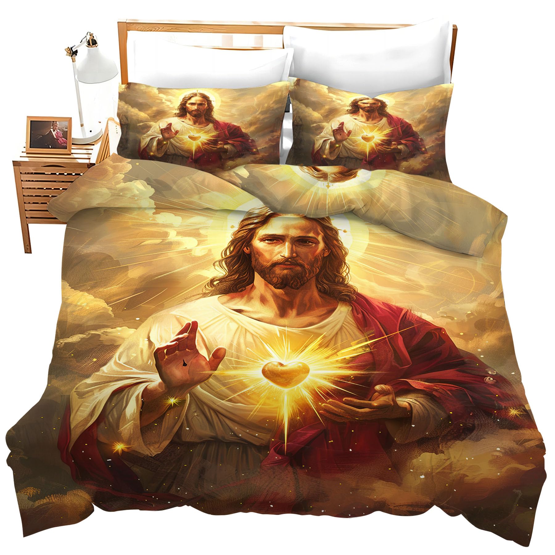 Set de Ropa de Cama de Jesús Juego de Confort Cristiano