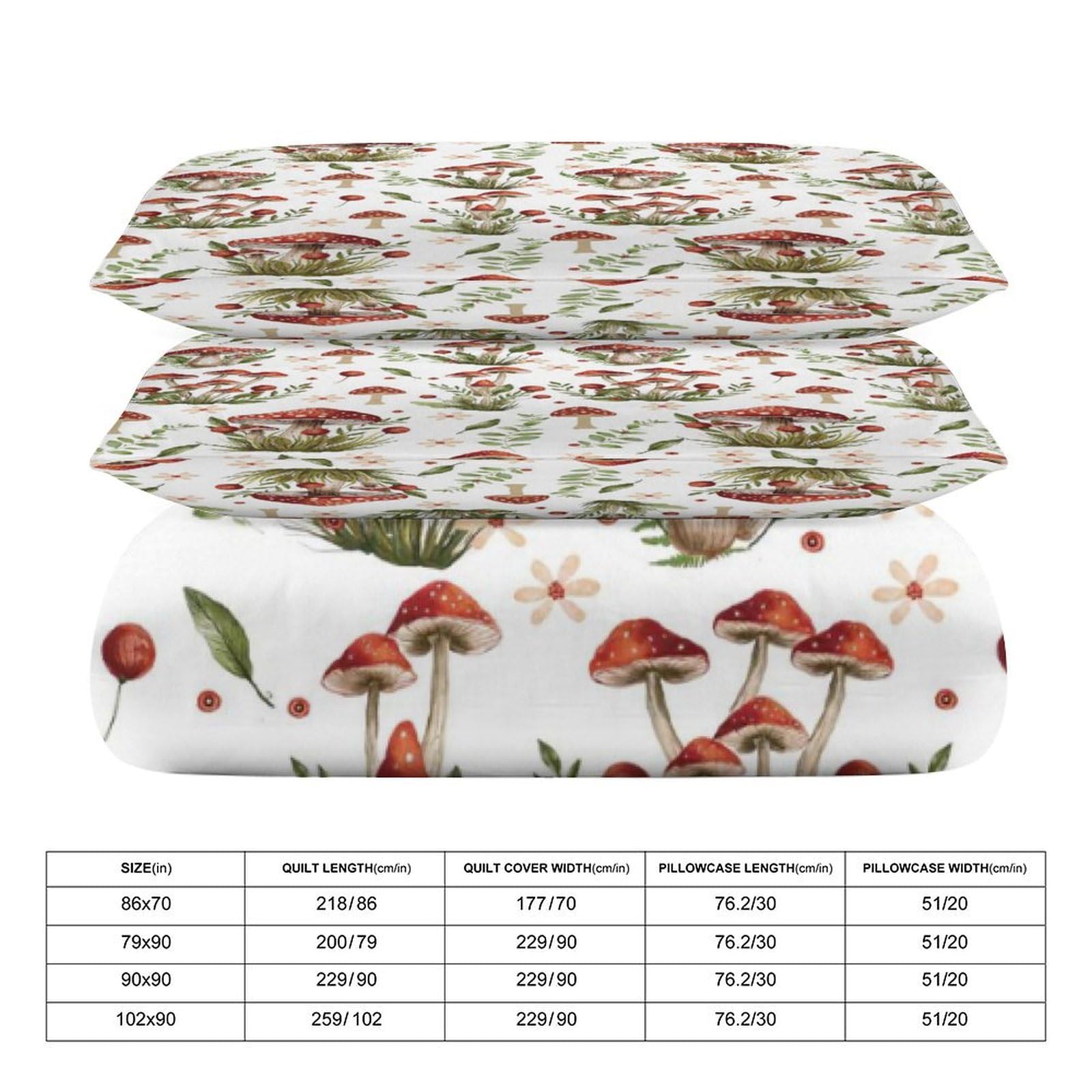 Juego de Ropa de Cama con Estampado de Hongos Lindo Juego - Imagen 3