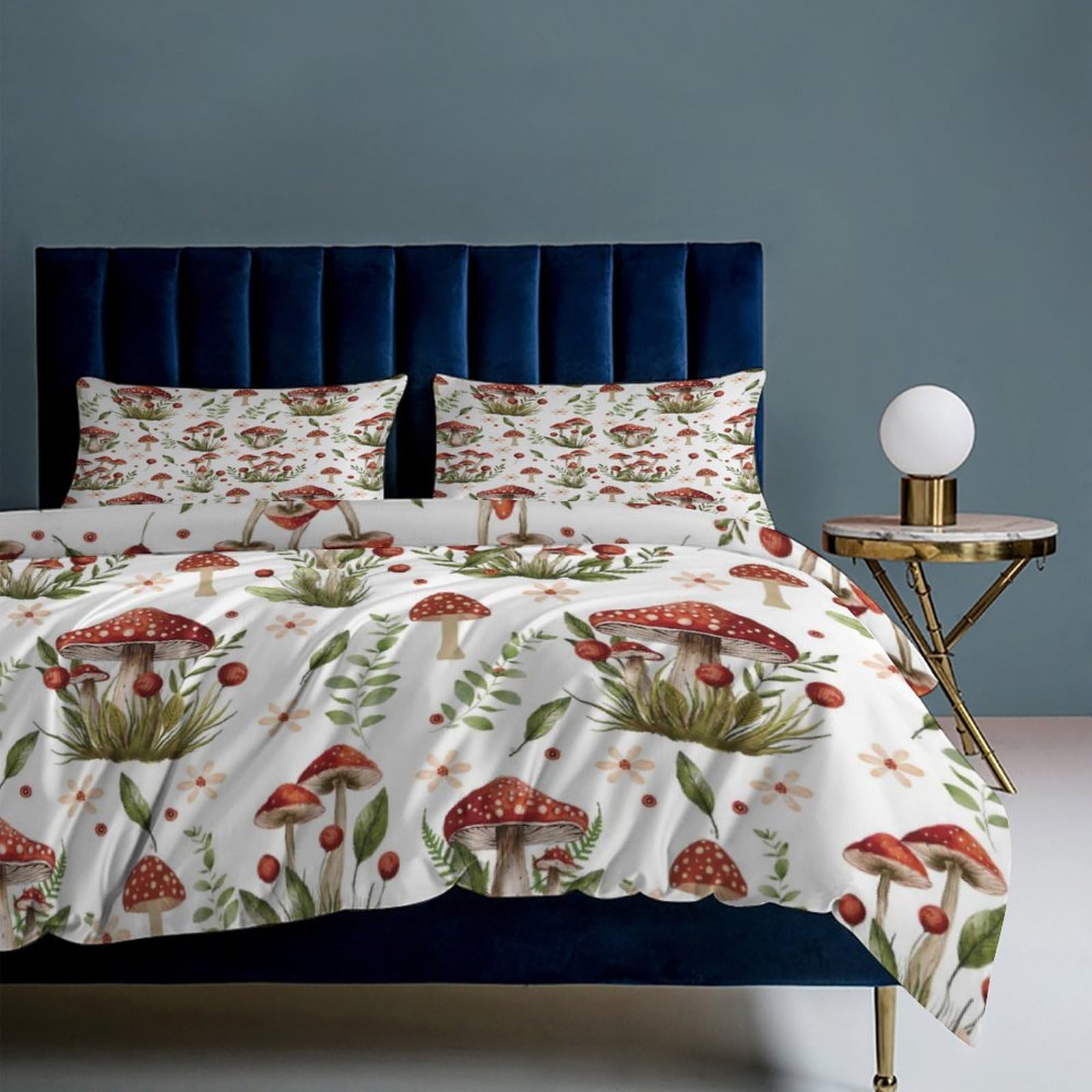 Juego de Ropa de Cama con Estampado de Hongos Lindo Juego - Imagen 9
