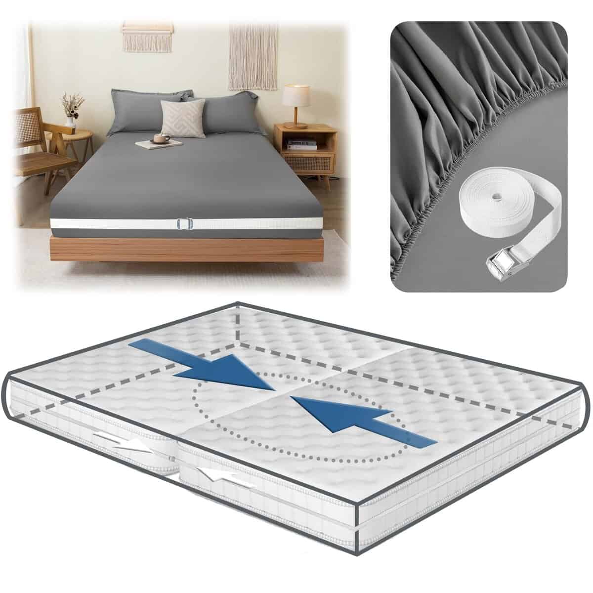 Consss 33ft Long Twin to King Bed Converter + 88 * 78 * 11"