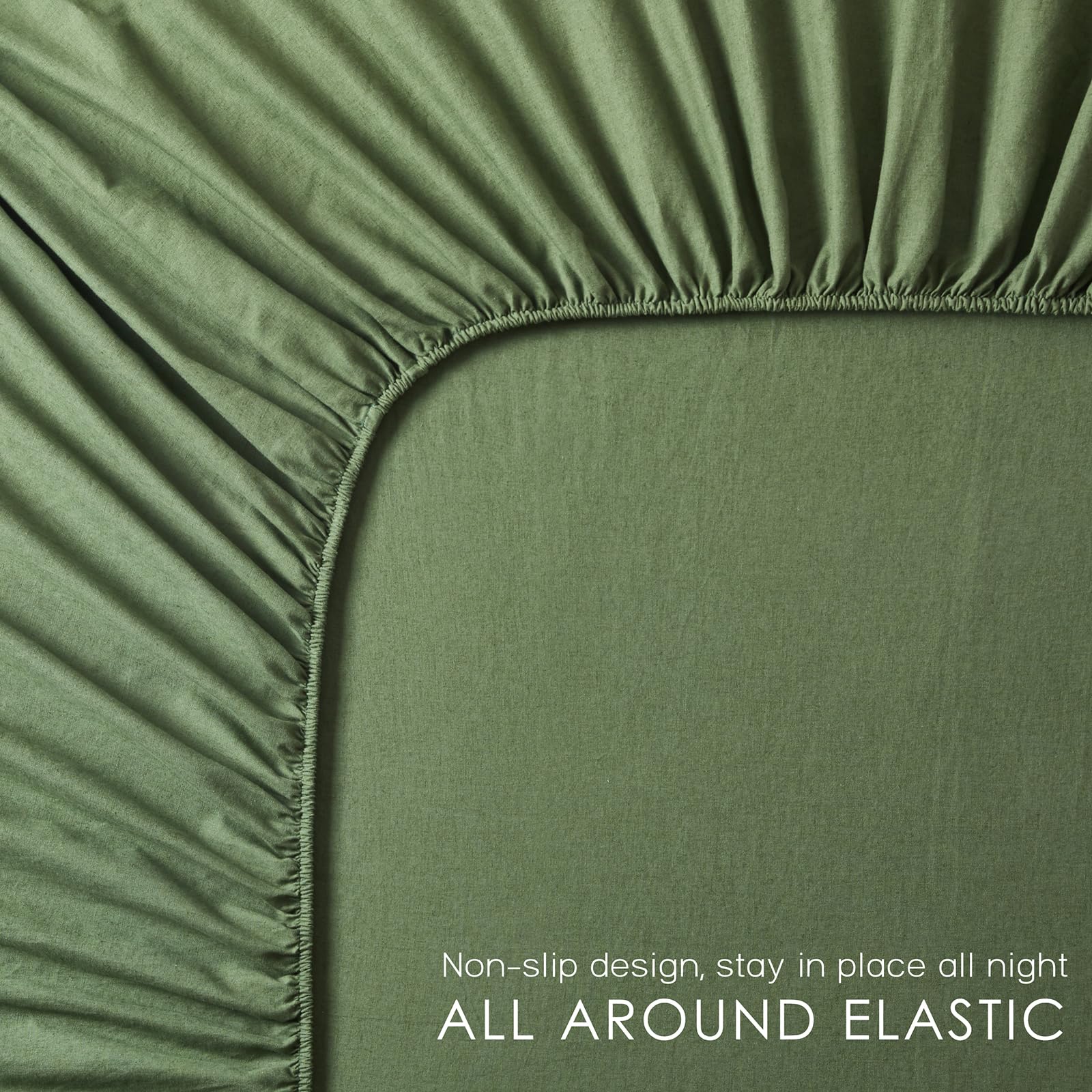 Juego de Sábanas de Lino Orgánico OnlySet 4 -Verde Bosque - Imagen 6