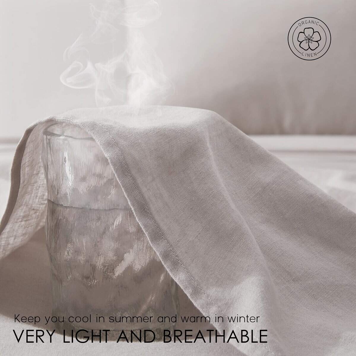 Juego de Sábanas de Lino Orgánico OnlySet -Lino Natural - Imagen 5