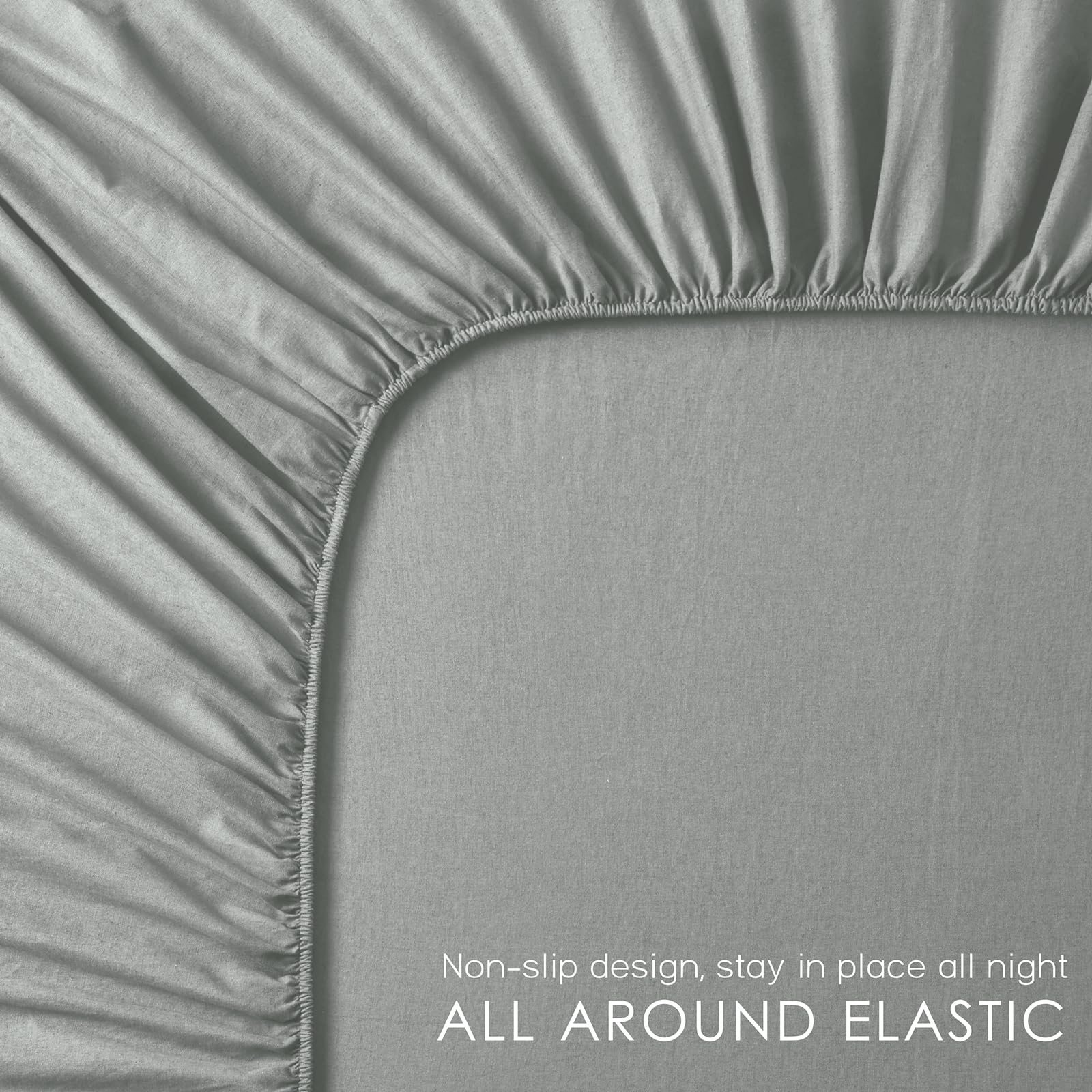 Juego de Sábanas de Lino Orgánico OnlySet 4 -Gris Earl - Imagen 6