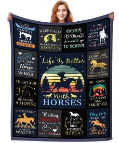 Manta de Caballo Regalos para Niñas Mujeres, Mantas Suaves