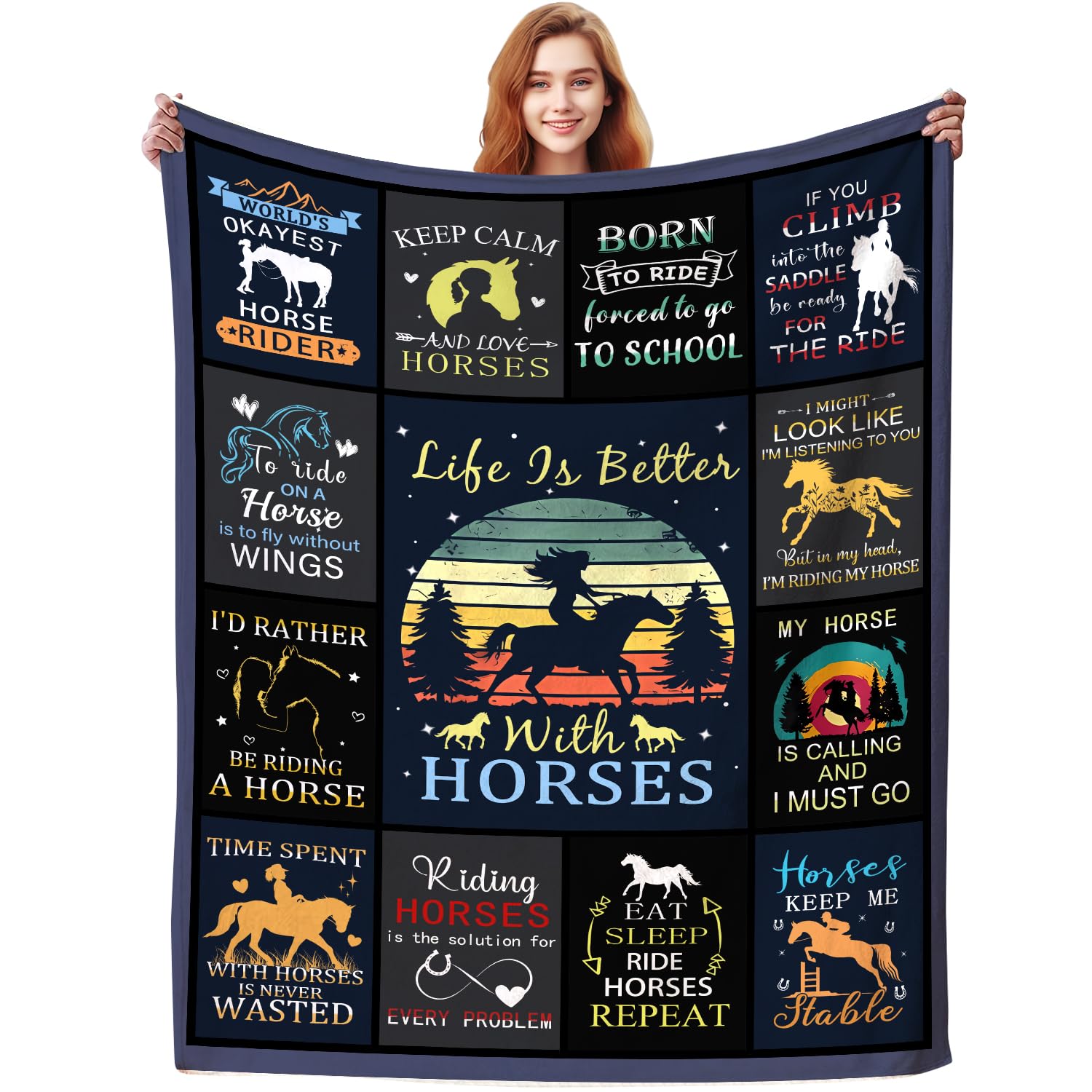 Manta de Caballo Regalos para Niñas Mujeres,Suaves y