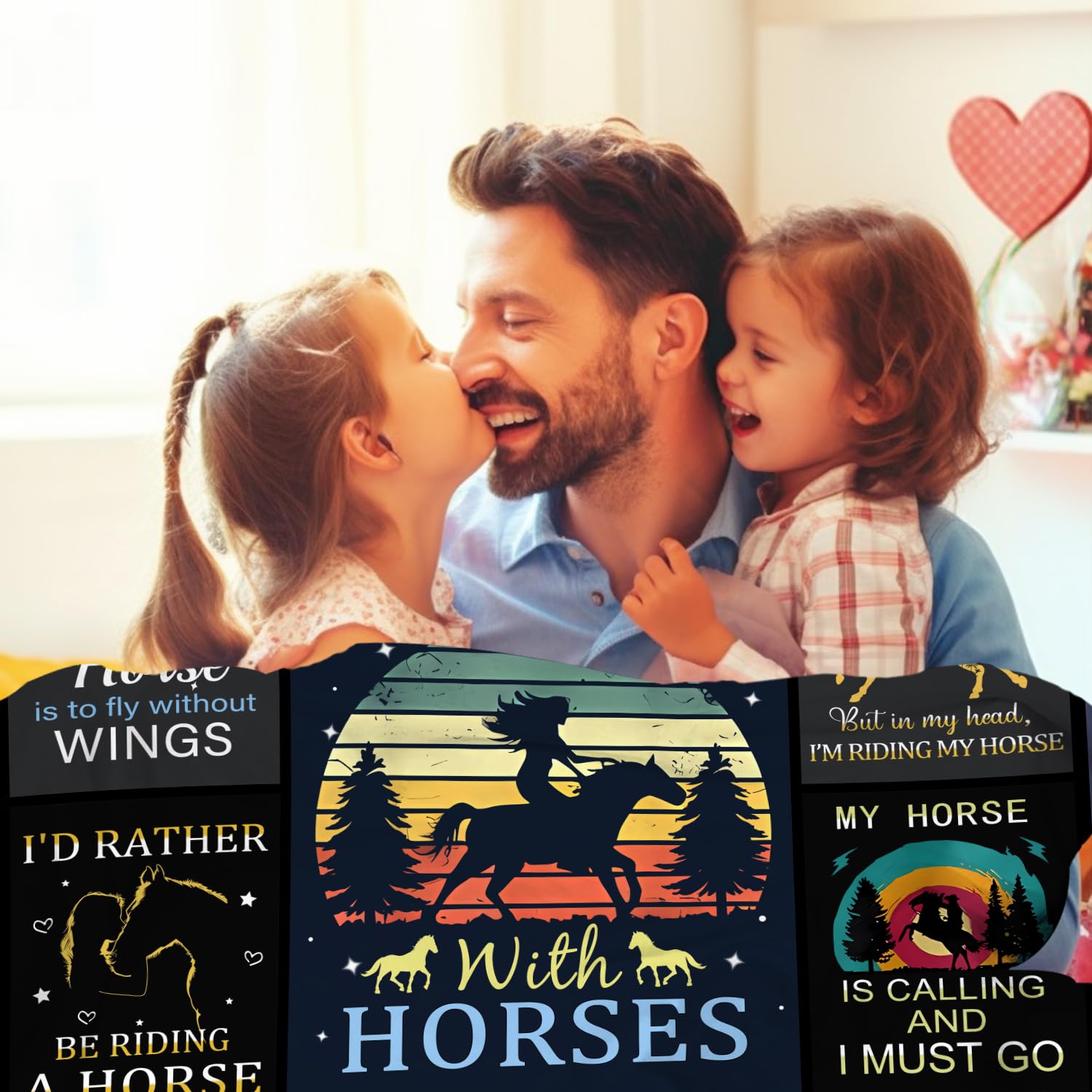 Manta de Caballo Regalos para Niñas Mujeres,Suaves y - Imagen 5