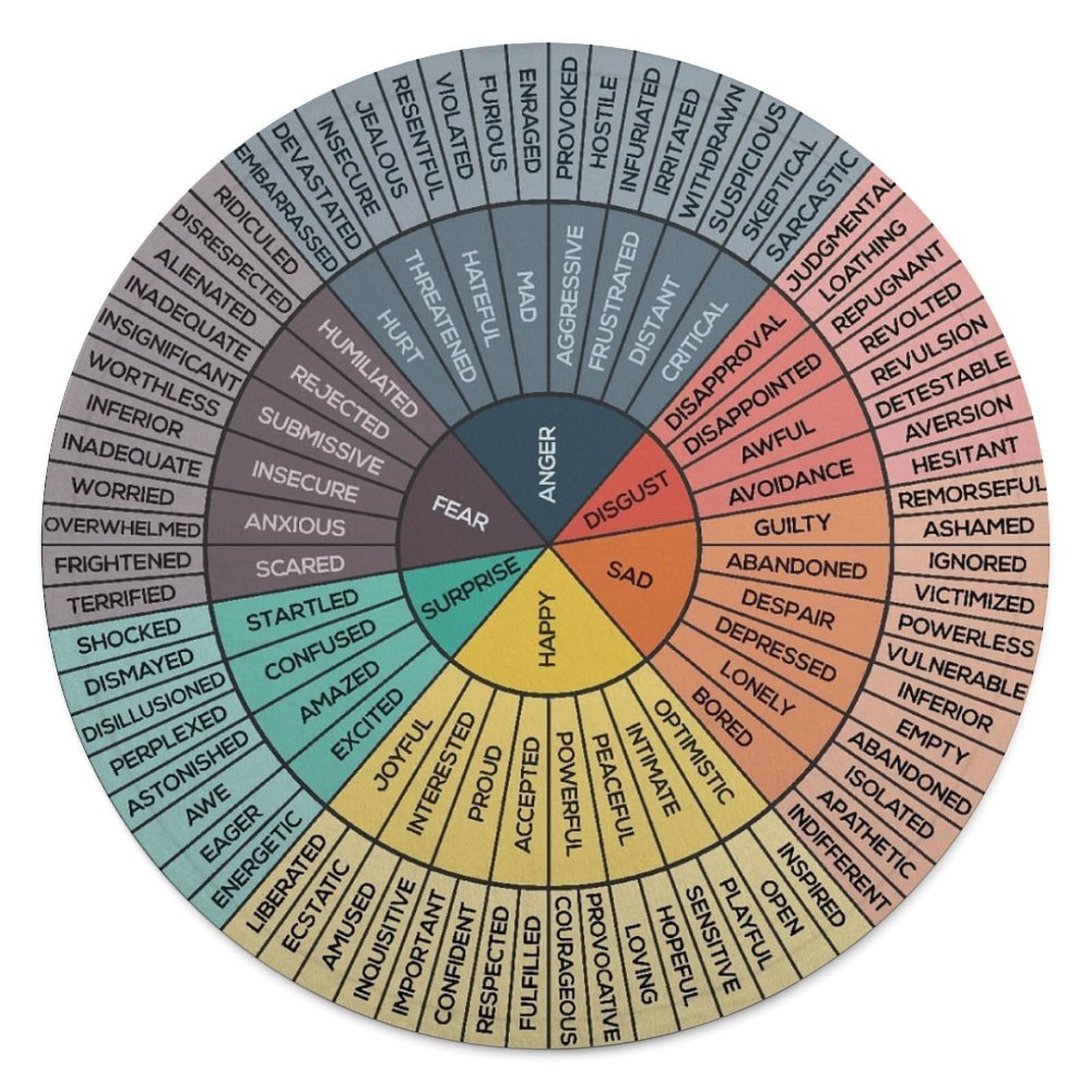 Manta Redonda Rueda de Emociones Manta de Salud Mental