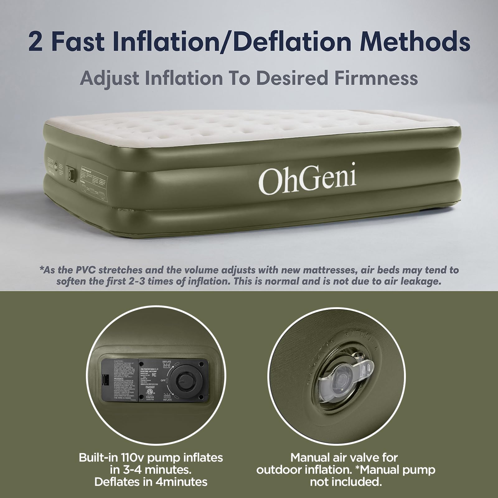 Colchón de Aire Queen OhGeni con Bomba Incorporada, Colchón - Imagen 3