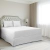 Faldón de cama King Size premium 100% algodón blanco con
