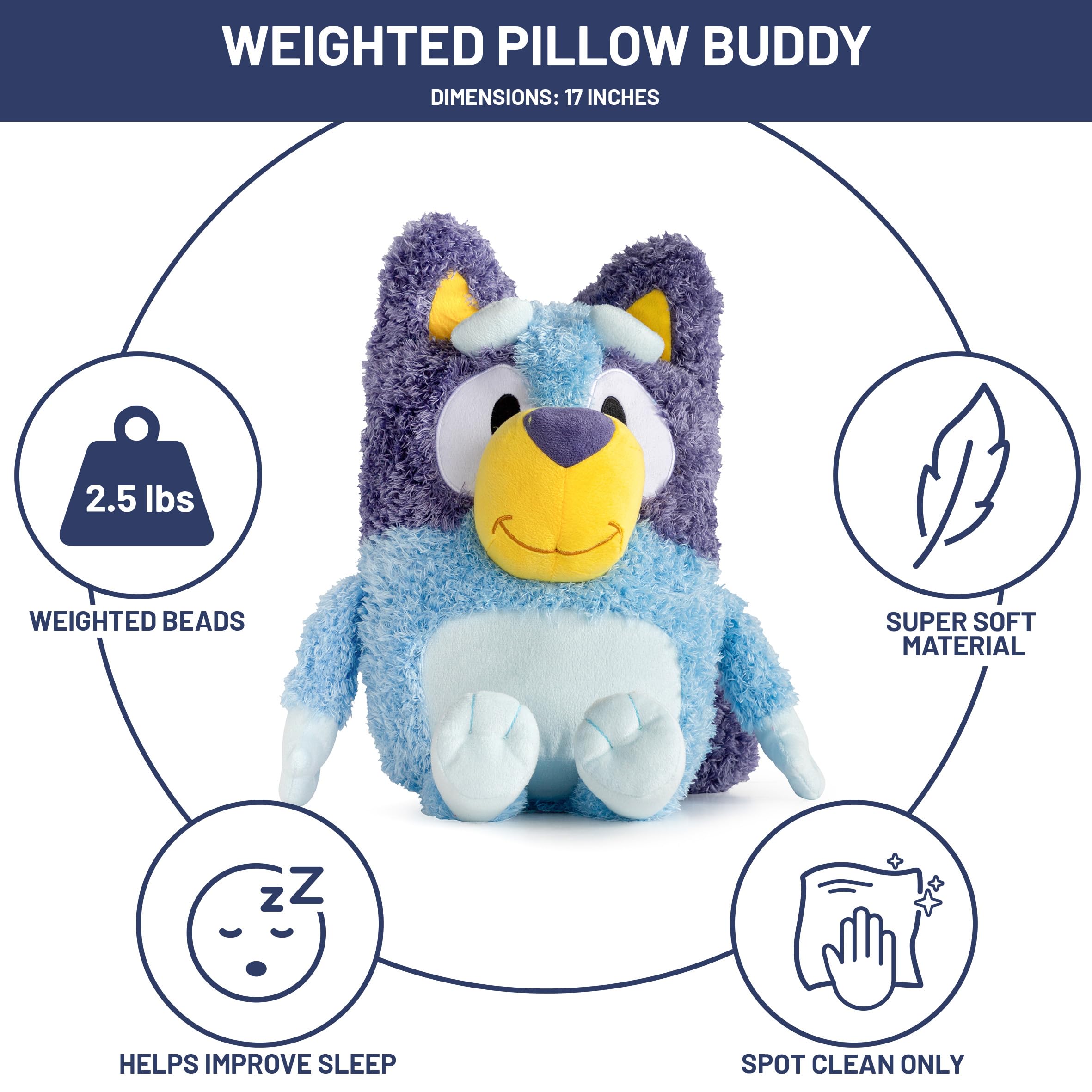 Pillow Buddy Bluey de Peluche Ponderado Azul - 2.5 lbs - Imagen 3