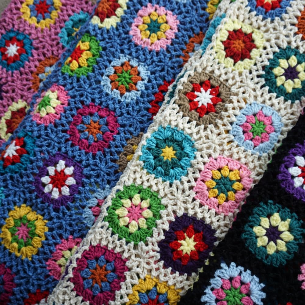 Manta de Ganchillo Hecha a Mano Estilo Mantón Abuela Regalo - Imagen 6