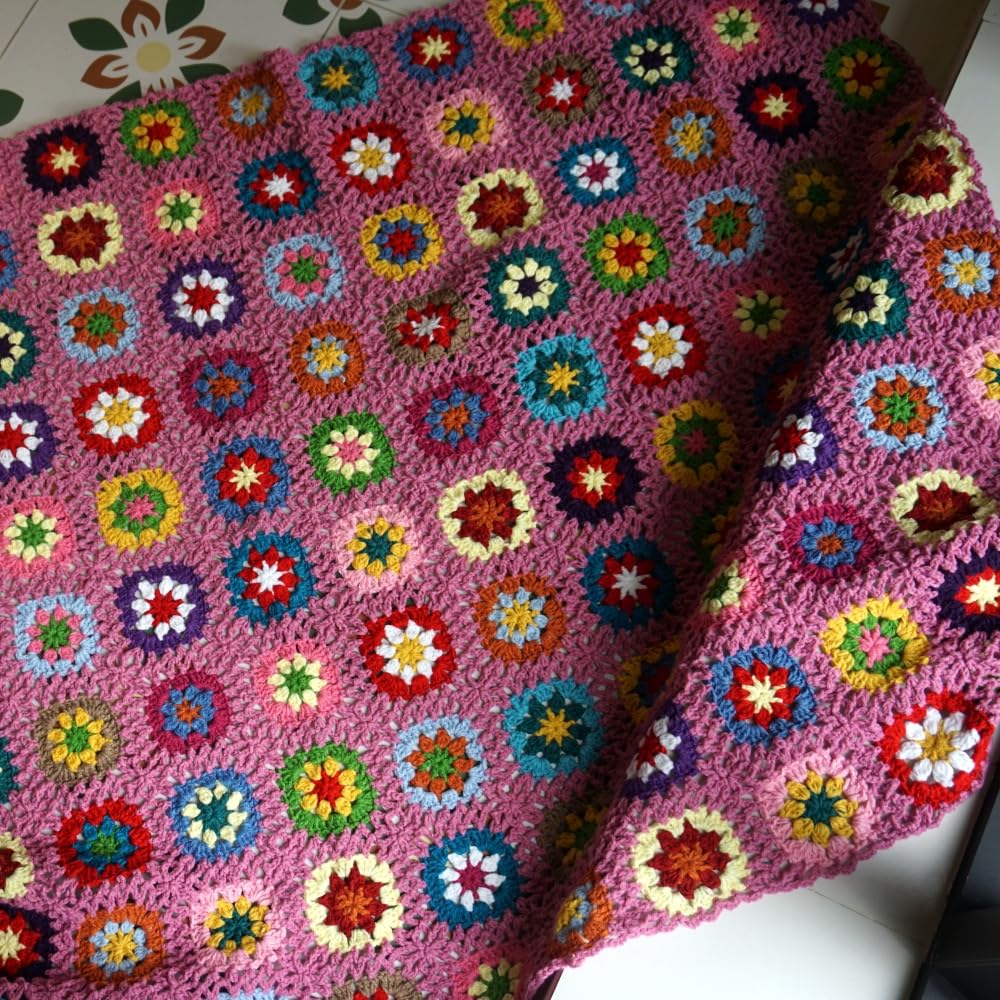 Manta de Ganchillo Hecha a Mano Estilo Mantón Abuela Regalo - Imagen 3