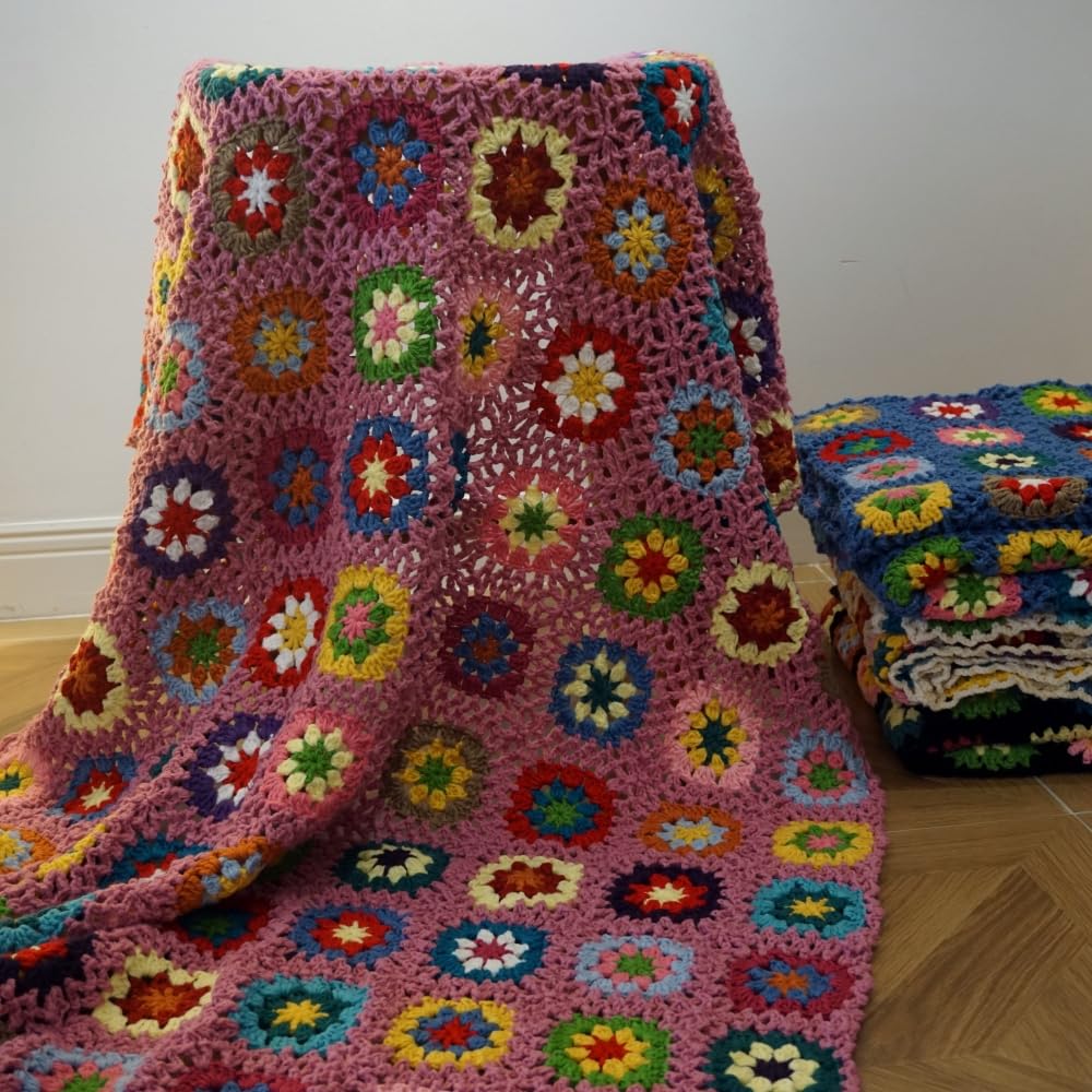 Manta de Ganchillo Hecha a Mano Estilo Mantón Abuela Regalo - Imagen 5